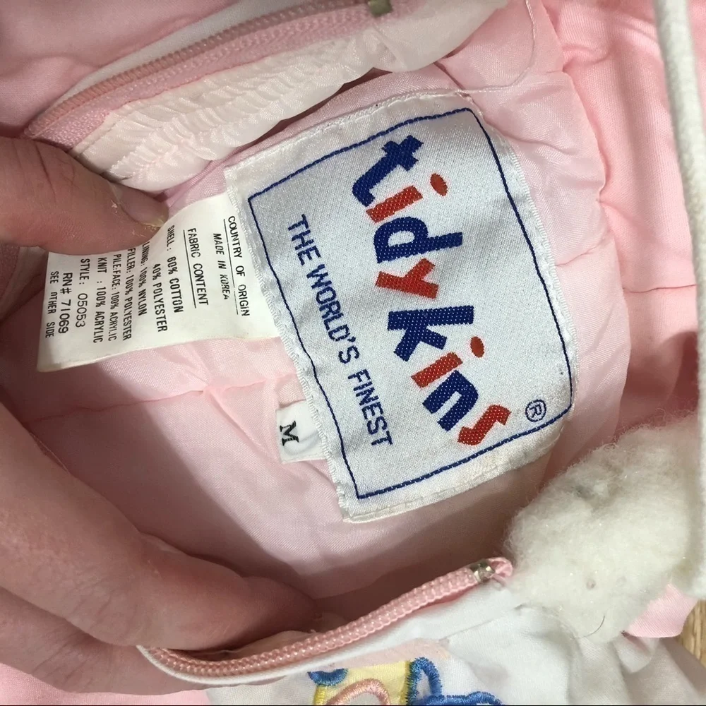 Vintage Tidykins Kids Snowsuit Quilted Puffer 18 Months Bunting 90s 80s Hooded